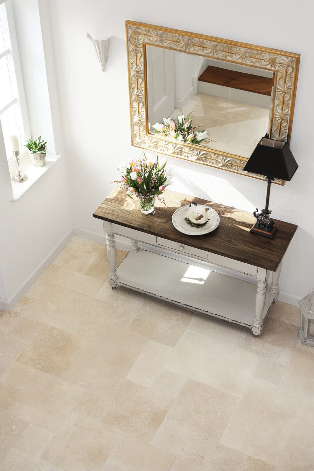 Galala Kalkstein Fliesen getrommelt im römischen Verband