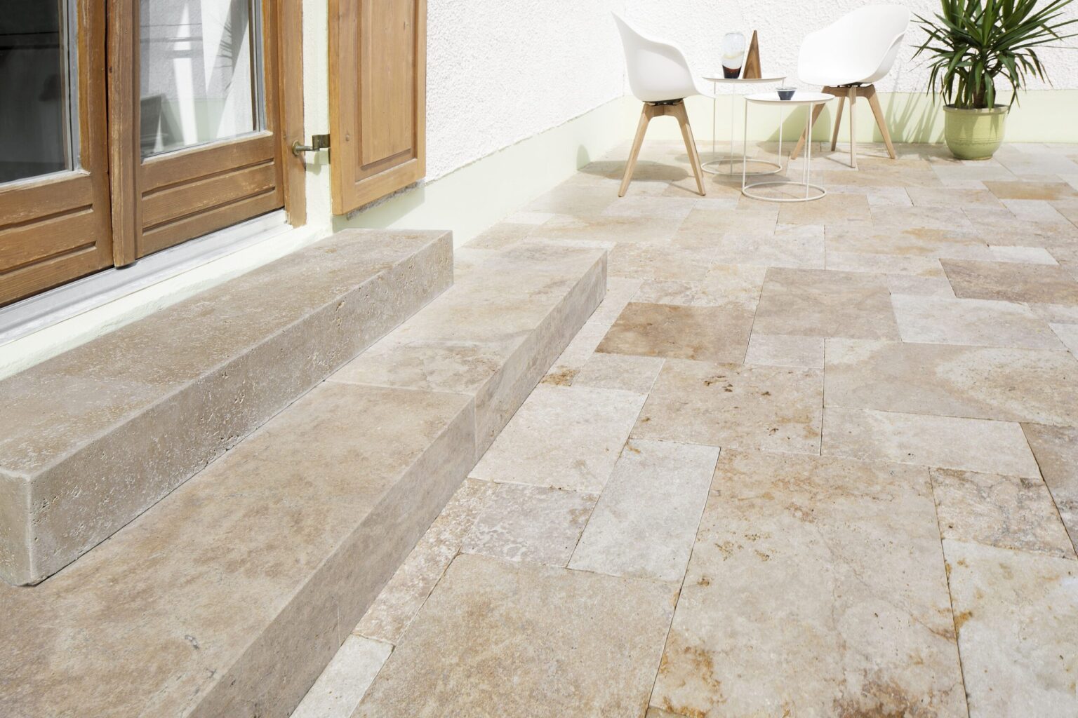 Terrassenplatten Travertin Castine Maron