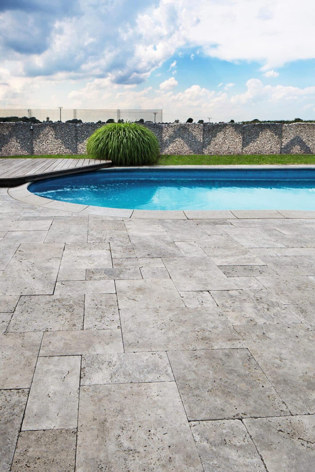 Terrassenplatten Travertin Silver