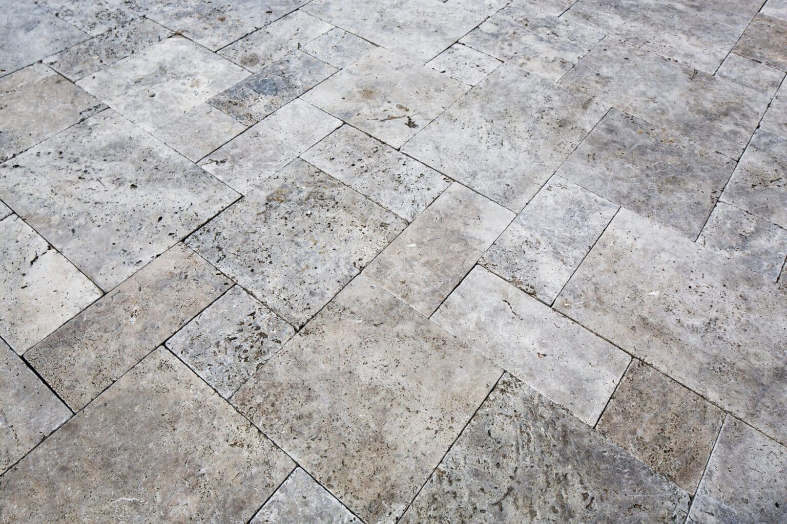 Terrassenplatten Travertin Silver